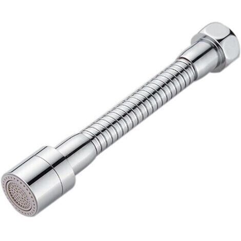 Sollbry Rallonge de robinet, douchette pivotante avec rallonge de tuyau, rallonge de robinet de cuisine avec adaptateur et rondelle pour cuisine et salle de bain