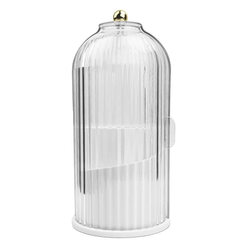 Rangement Pinceaux Maquillage Rotatif 360° avec Couvercle, Porte pour Makeup Organizer Range de Pot Pinceau Maquillage, Boite Présentoir Cosmétique