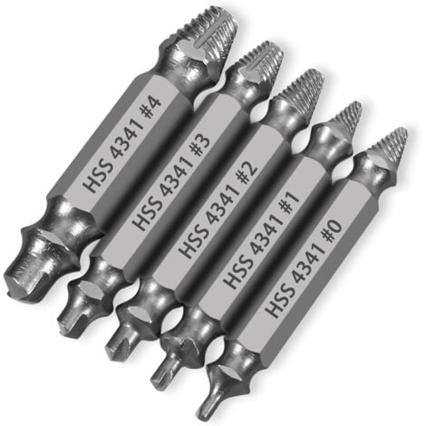 Sollbry Regalos para hombres, juego de 5 extractores de tornillos de titanio dañados: extractor para tornillos, tuercas y pernos con cabeza pelada, taladros para eliminar fácilmente el óxido.
