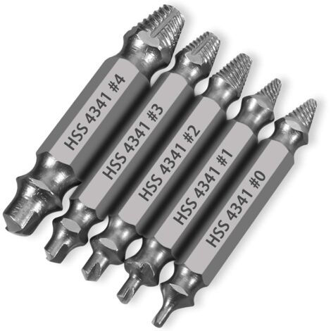 Sollbry Regalos para hombres, juego de 5 extractores de tornillos de titanio dañados: extractor para tornillos, tuercas y pernos con cabeza pelada, taladros para eliminar fácilmente el óxido.