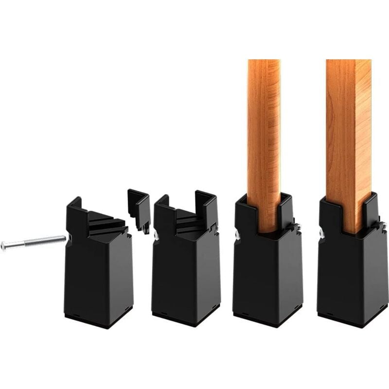 Sollbry - Rehausseurs de Meubles Réglables 10 cm , 4 Pouces Rehausseur Pieds de Lit, Table, Canapé, Bureau, Rehausseur Meuble Robuste pour Pieds de