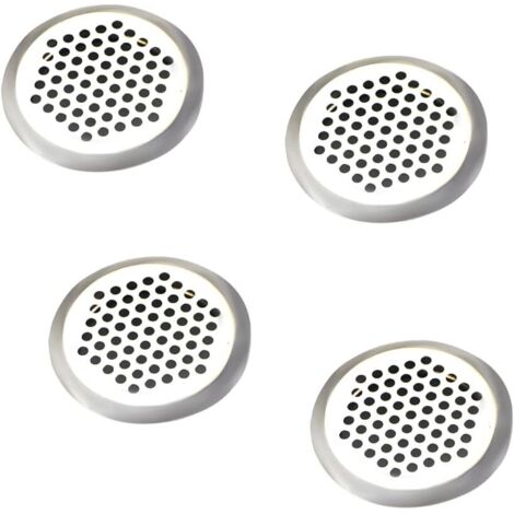 Sollbry Rejilla de ventilación, 4 piezas, redonda, de acero inoxidable, con orificios, para armarios, zapateros y armarios empotrados.