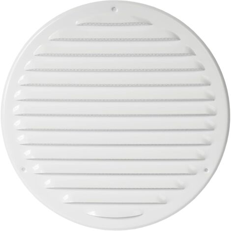 Sollbry Rejilla de ventilación redonda blanca Ø 20 cm con mosquitera - cubierta de ventilación para uso interior y exterior - aplicaciones de calefacción, refrigeración y ventilación