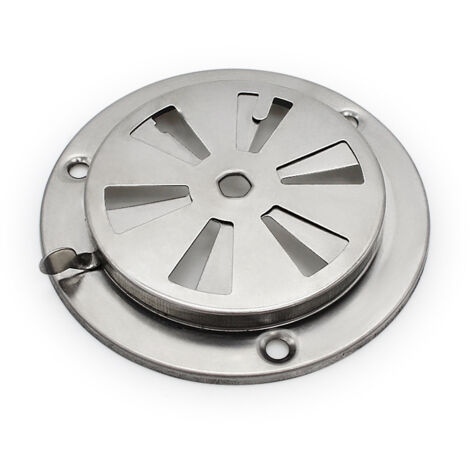 Sollbry Rejilla de ventilación redonda, roseta de ventilación de acero inoxidable, orificio de ventilación redondo, rejilla de ventilación ajustable, rejilla de ventilación redonda, 95 mm
