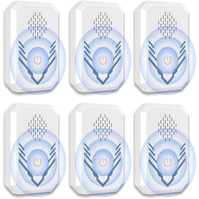 Sollbry - Repulsif Ultrason Souris et Rats 6 Pièces, Anti Souris Rats,Anti Moustique, Sûr et Économe en Énergie, Repulsif Ultrason pour Rat,Souris,