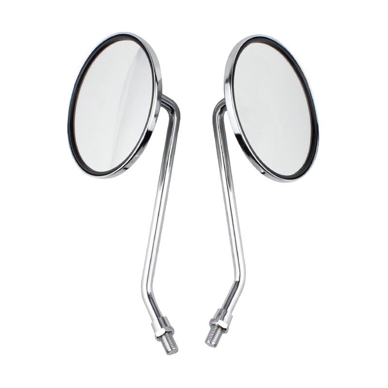 Sollbry - retroviseur moto, 1 paire compatible pour la paire 10mm droit et gauche rétroviseurs universels de moto Rétroviseur rond pour motos, vélos