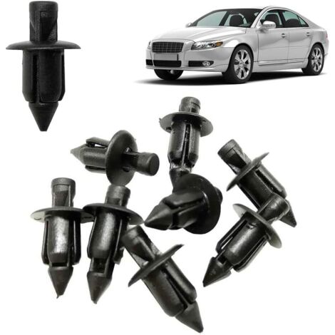 Sollbry Rivet Clips Plastique, Rivets Plastiques, Universal Auto Noir Nylon Clips, Plastique Rivet Carrosserie Garniture Clips, Rivet en Plastique vélo Carénage Garniture Panneau Fixations Pinces, 50P