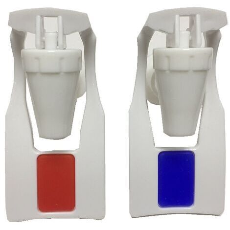 Sollbry Robinet de refroidissement d'eau, distributeur d'eau en plastique, robinet propre adapté à l'adaptateur de remplacement de robinet d'eau chaude et froide, rouge bleu 4 pièces 10x5.5CM