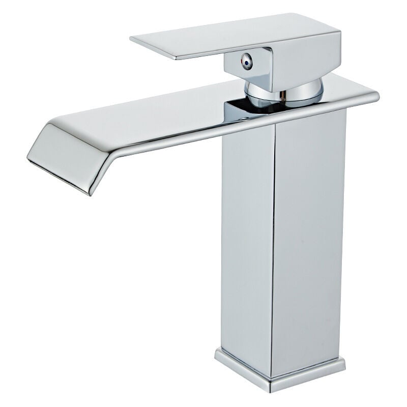 Robinet Lavabo Cascade, Robinet Salle Bain avec l'Eau Froide et Chaude Disponible, Mitigeur Lavabo Inox 304 de Super Qualité, Robinetterie Salle de