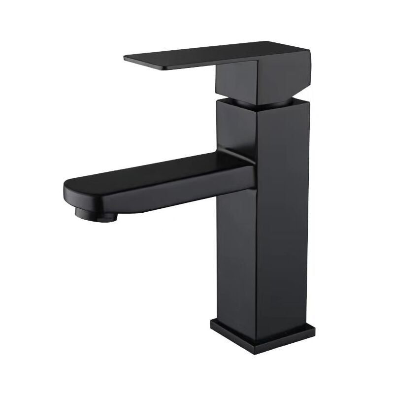 Sollbry - Robinet Lavabo Noir, Robinet Salle Bain Noir avec l'Eau Froide et Chaude Disponible, Mitigeur Lavabo Inox de Super Qualité, Robinetterie