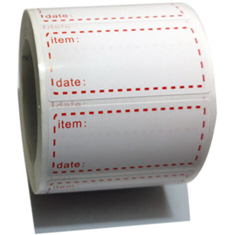 Sollbry Rollo de 2 etiquetas autoadhesivas para congelador (1000 unidades, 50 x 25 mm), extraíbles, para el hogar o el restaurante.