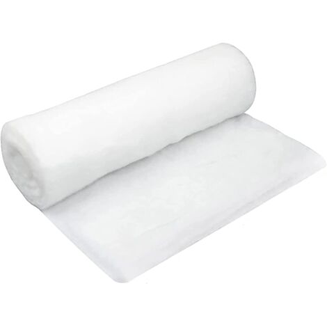 Sollbry rollo de manta de nieve navideña de 120 x 33 cm, color blanco, esponjosa y artificial, para decoración de fiestas de invierno.