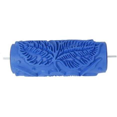 Sollbry Rouleau de Peinture Caoutchouc Motif des fleurs Pour Décoration Mur Peintre DIY - Bleu 15cm
