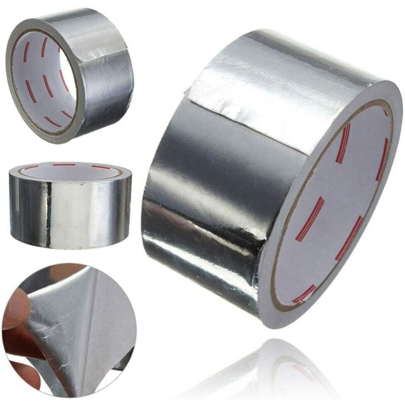 Ruban adhésif en aluminium de 25 mm x 50 m - Rouleaux de ruban adhésif conducteur et résistant à la chaleur pour la réparation de systèmes de