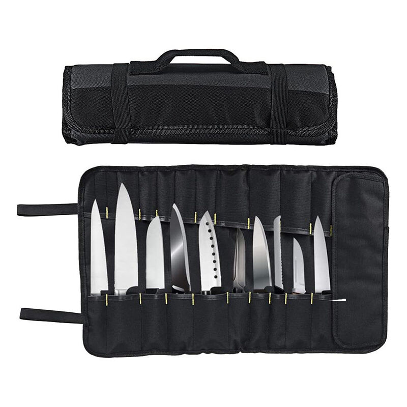 Sollbry Sac de chef professionnel pour couverts – Sac à couteaux pour chefs pouvant contenir jusqu'à 22 couteaux Noir