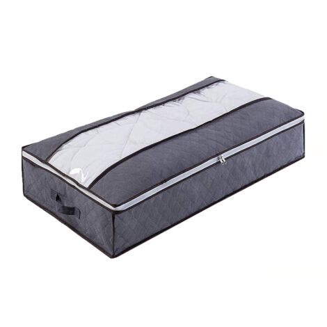 Sollbry Sac de Rangement sous Lit, Rangement sous Lit Grande Non-Tisse Pliable, Sacs de Rangement pour Couette Édredons Couvertures Oreillers Jouets Vêtements (100x 50 x 18 cm)