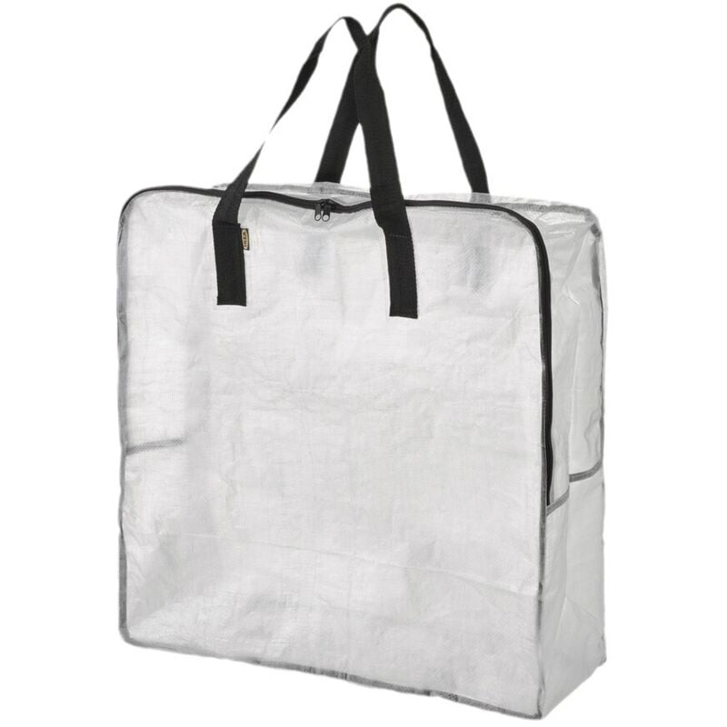 Sac De Rangement Transparent En Lot De 2, Grand Sac Demenagement 62x62cm Avec Poignée De Transport, Sac Rangement Vêtements, Jouets, Couette Pour