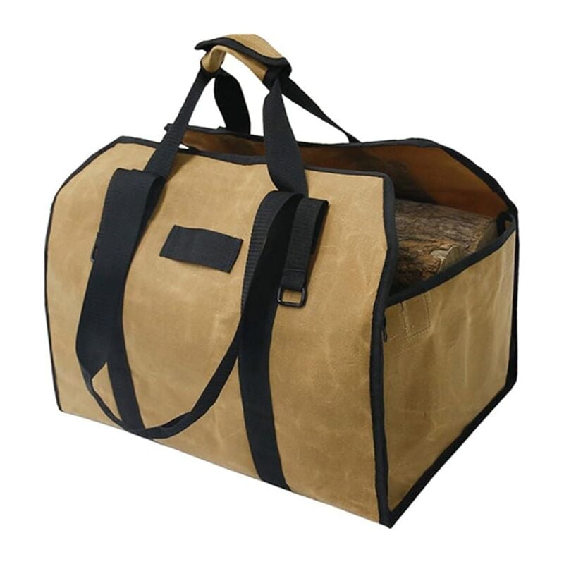 Sollbry - Sac de Transport pour Bois de Chauffage, Toile Sac à Bûche Cheminée, Sac Transport Buches Résistant à Eau, Accessoires de Cheminée