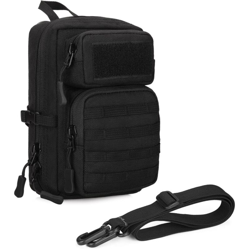 Sac en Bandoulière Sac d'Epaule Tactique Molle Militaire Sac Mini Sacoche Homme Multifonction Petit Sac Homme Femme pour Randonnée Camping Excursion