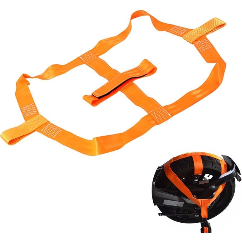 Sollbry - Sangle D'arrimage Universelle pour Roue ArrièRe de Moto, Sangle de Fixation de Véhicule Bande de Fixation de Roue Arrière de Pneu de Moto