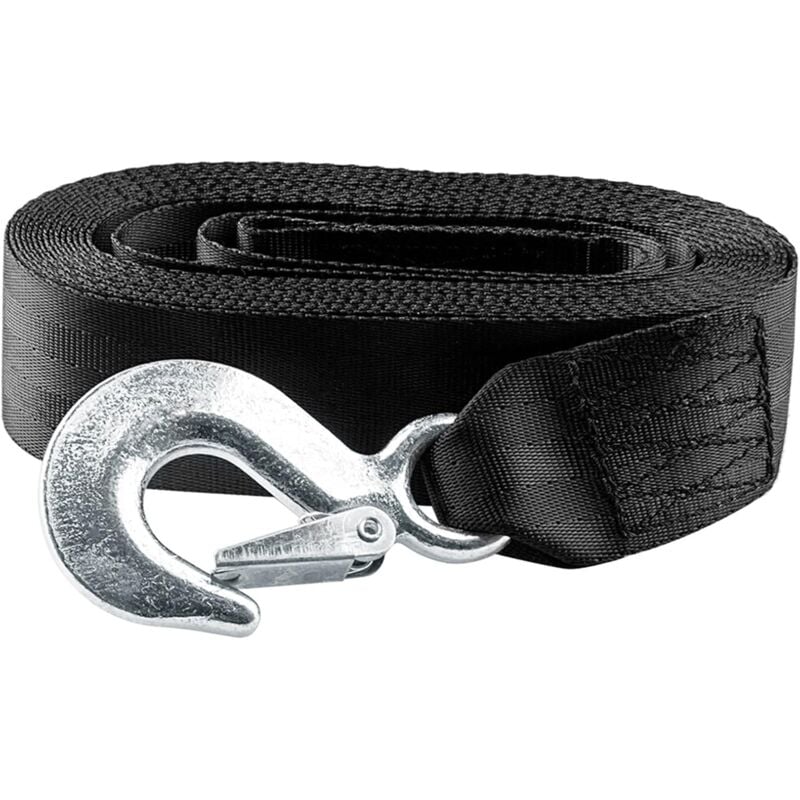 Sangle de treuil de remorque Sangle de treuil de remorque de Bateau Marin Robuste avec Crochet de sécurité, résistance à la Rupture 10000 lb (5 cm 6