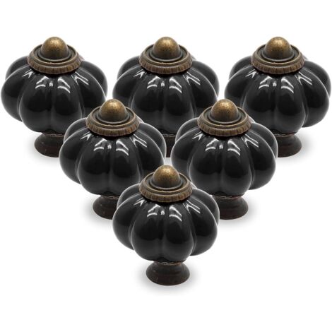 Sollbry schwarze Kürbisschleifen, Vintage-Schrankschleifen, Schminktischschleifen, Schubladenschleifen, Türschleifen, Schubladengriffe, Schminktischgriffe