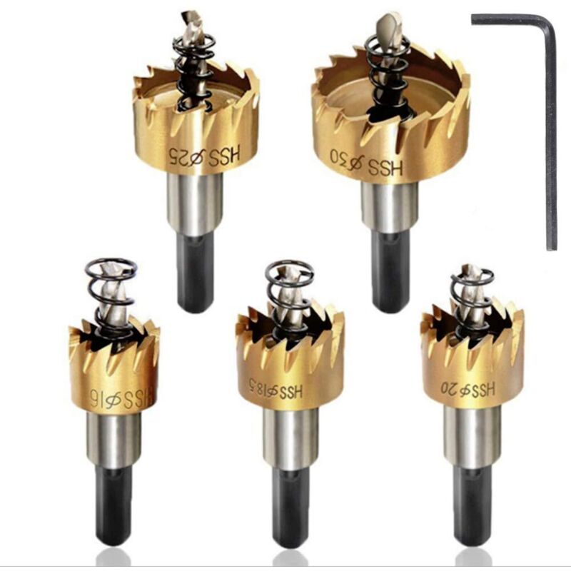 Scie à Cloche Métal Scie Cloche Scie Trépan en hss Cobalt Ø16mm 18,5mm 20mm 25mm 30mm Haute Vitesse Alliage Acier Approprié au Bois Plastique Métal