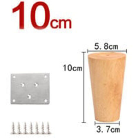 Sollbry Set mit 4 Sofabeinen aus Massivholz, Möbelfüßen für zuverlässige Bettschränke, Sofabeine aus Holz (10 cm)