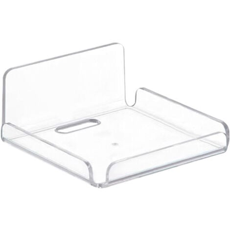 Sollbry Small Wall Shelves Floating Shelves, Mini Hanging Shelves, No Drilling Acrylic Self Adhesive Shelves for Bathroom, Living Room, Bedroom, Kitchen, Office (Square)