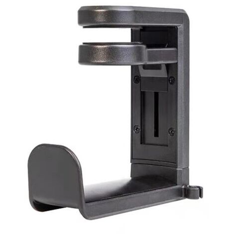 Sollbry Soporte de escritorio para auriculares, accesorio de escritorio plegable, accesorios para auriculares para juegos de PC, soporte para auriculares, soporte para debajo del escritorio (negro)