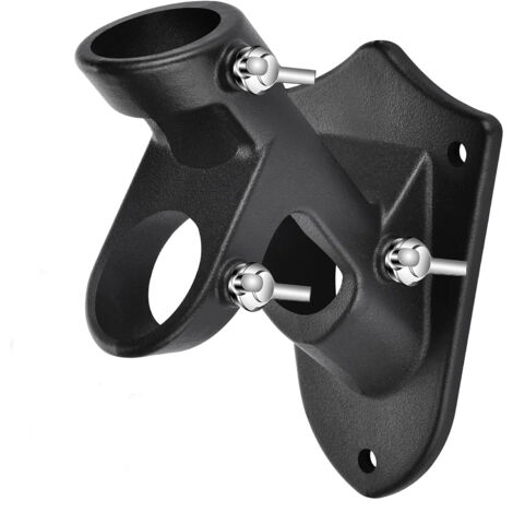 Sollbry Soporte para asta de bandera, de aleación de aluminio resistente, resistente y antioxidante (1 unidad, color negro)