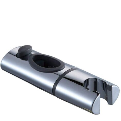 Sollbry Soporte para cabezal de ducha de ABS cromado con clip para barra de ducha de mano, rotación de 360°, ovalado (30 x 15 mm)
