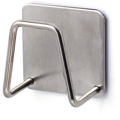 Sollbry Soporte para esponjas de cocina genérico, autoadhesivo, escurridor de esponjas para fregadero, soporte de almacenamiento de acero inoxidable, accesorios para fregadero de cocina, procesado pro