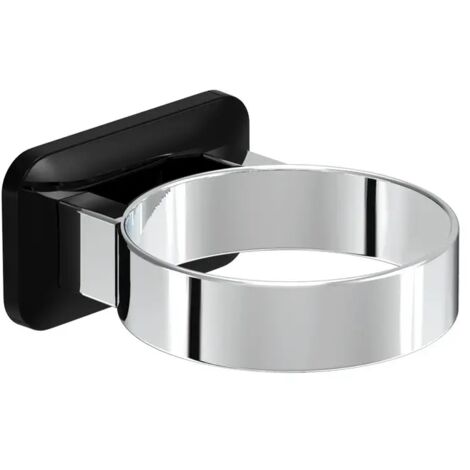 Sollbry Soporte para secador de pelo de pared, sin necesidad de taladrar, para baño e inodoro (negro)