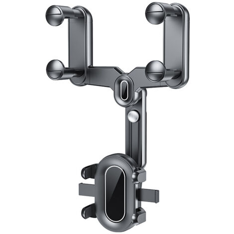Sollbry Soporte para teléfono con espejo retrovisor, soporte para teléfono de coche, soporte retráctil multifuncional de 360°, flexible y giratorio.
