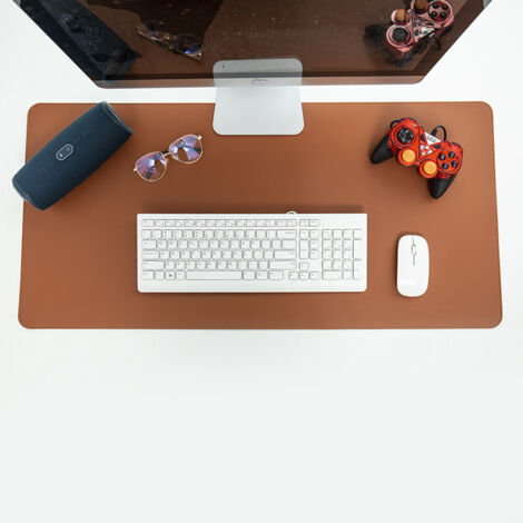 Tapis De Bureau Antidérapant METEOROCK - 90x40 Cm, Cuir PU Imperméable, Protection Et Décoration