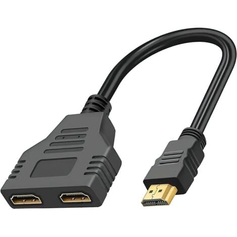 Sollbry Splitter HDMI, cavo adattatore duplicatore HDMI maschio a doppio HDMI femmina, convertitore splitter HDMI maschio, cavo splitter HDMI Ultra HD ad alta velocità