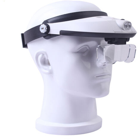 Sollbry Stirnband 5-Lens-Fernglas aus dritter Hand, das Schmuckreparatur-Leselupen hält, Dentallupen 1,0 x 1,5 x 2,0 x 2,5 x 3,0 x 3,5 x