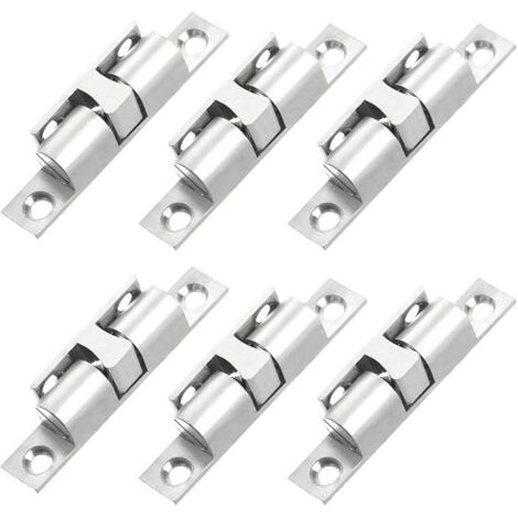 Sollbry Stück Kugelrollen-Türriegel, Doppelrollen-Kugelverschluss für Schrank, Möbeltür, Schrankriegel, Türschloss (Silber)