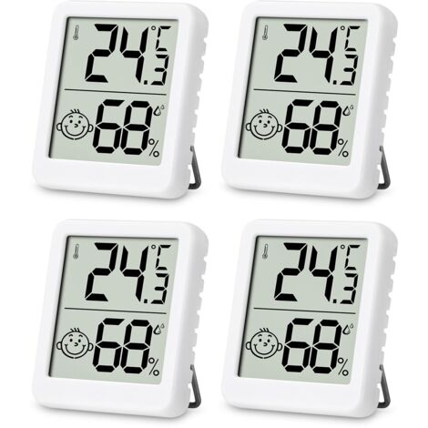 Sollbry Stück Mini-Thermometer-Hygrometer-Innenthermometer, digitales Hygrometer-LCD-Thermometer für Zuhause, Terrarium, Babyzimmer, Büro – Weiß