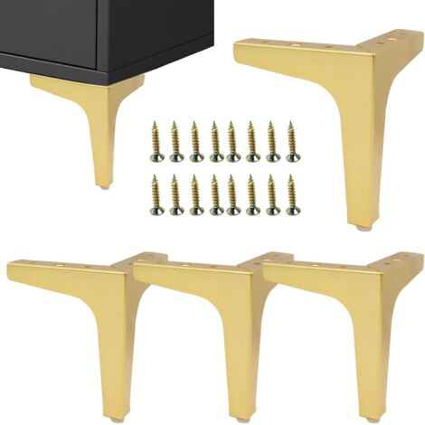 Sollbry Stück moderne Diamant-Metall-Dreiecksmöbelbeine, 13 cm Schrank-Sofa-Stuhl-Ottomane-Beine (Gold)