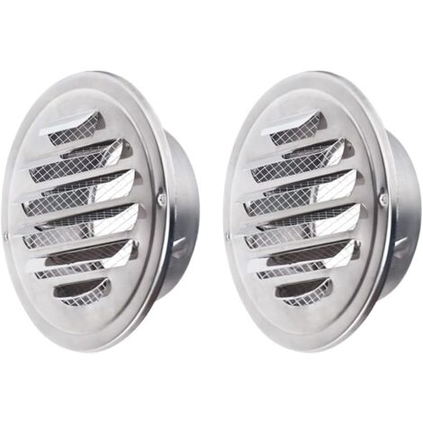 Sollbry Stück rundes Lüftungsgitter, Lüftungsgitter, Lüftungsgitter, 98 mm, Edelstahl, Lüftungsgitter, Schutzgitter mit Insektenschutznetz, rundes Luftauslassgitter