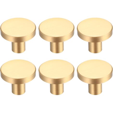 Sollbry Stück Schubladenknöpfe, goldene Möbelknöpfe, runde Schrankknöpfe, goldene Messing-Schubladenknöpfe, Küchentürgriffe für die Dekoration – 20 x 25 mm