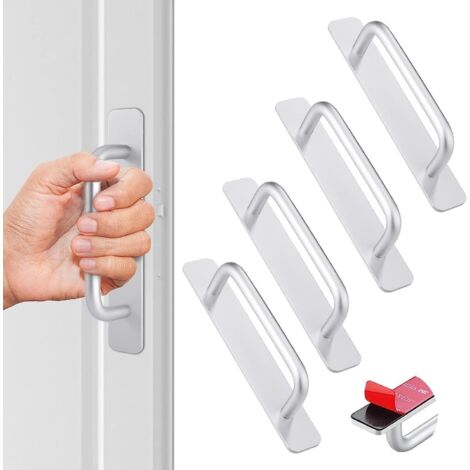 Sollbry Stück selbstklebende Möbelgriffe, 150 mm Aluminiumgriffe, kein Bohren erforderlich, verwendet für Schränke, Küche, Schiebetüren, Balkontüren