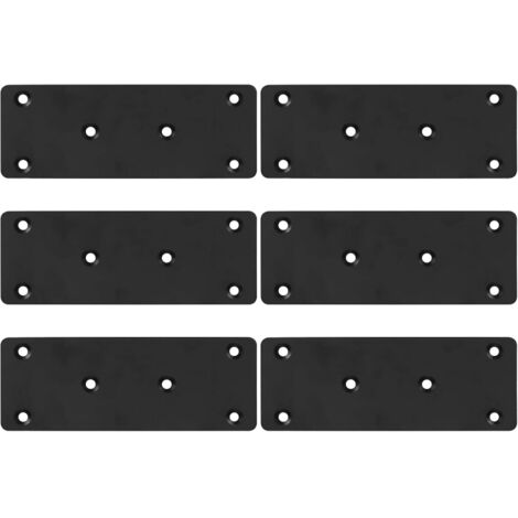 Sollbry Stück Stecktafel, Metallverbinder-Verbindungsplatte, Flacheisen-Stecktafel, schwarze Trägerplatte für Möbelreparaturprojekte, Dicke 3 mm/128 x 48 mm