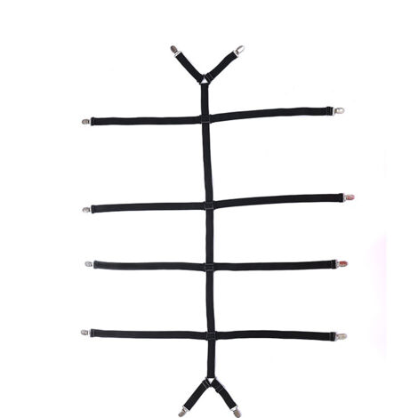 Sollbry Sujetador elástico para sábanas ajustables, ideal para sábanas ajustables, sábanas planas, colchones, cojines de sofá y manteles (negro)