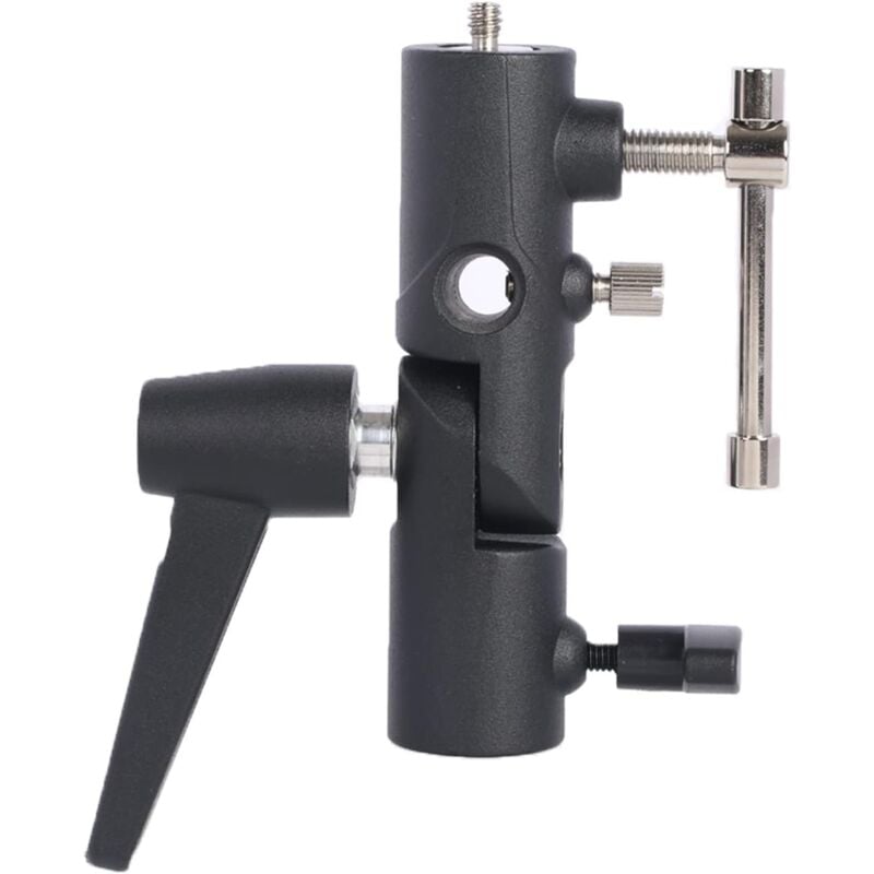 Sollbry - Support de Flash pour Appareil Photo Support de Flash Réglable à 180° avec Adaptateur de Vis 1/4' à 3/8' Support de Flash pour Support