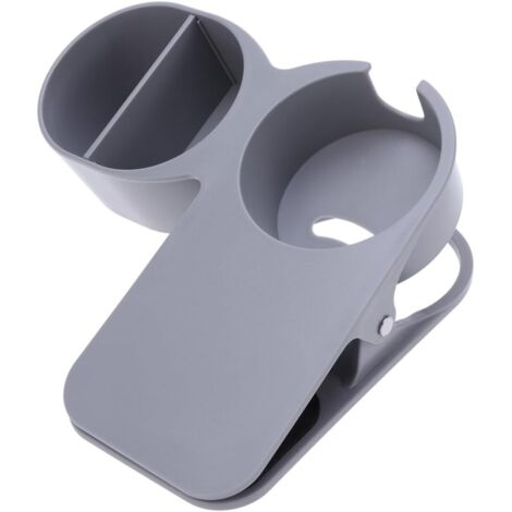Sollbry Support de tasse à café avec clip pour le bureau - Support pour bouteille d'eau ou de café - Soucoupe - Gadget de rangement pour la maison - Gris