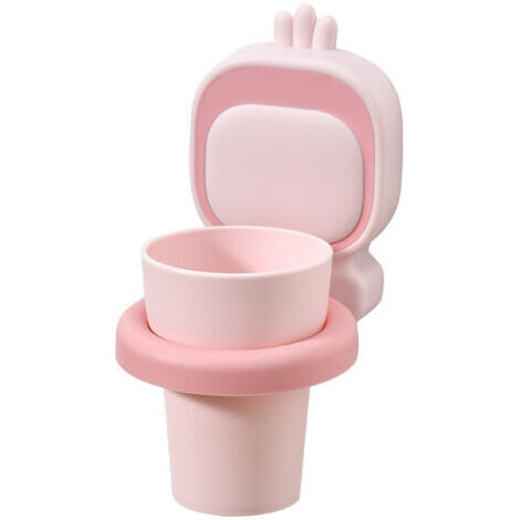 Sollbry Support mural pour brosses à dents et dentifrice pour salle de bain, porte-brosse à dents et dentifrice pour salle de bain - Organiseur d'accessoires et gobelet anti-chute (rose)