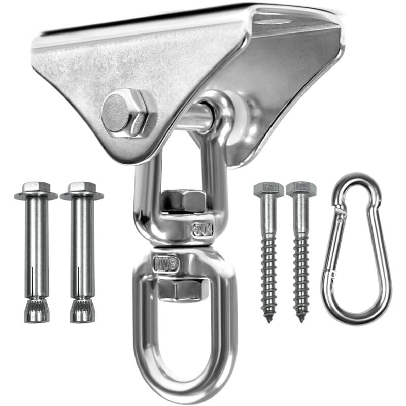 Sollbry - Support pour sac de frappe, chaîne pivotante en acier inoxydable avec 4 mousquetons pour sac lourd, balançoire de gym, trapèze et hamac